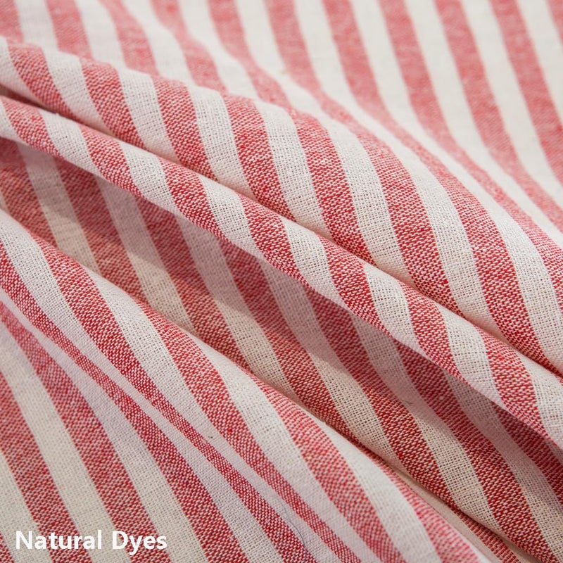 TruDelve Cotton Square Tablecloth Red and White Striped Boho Cloth Tablecloths Outdoor Table Cloth for Picnic Table Cover (Red,55"x55",Square) - Image 4
